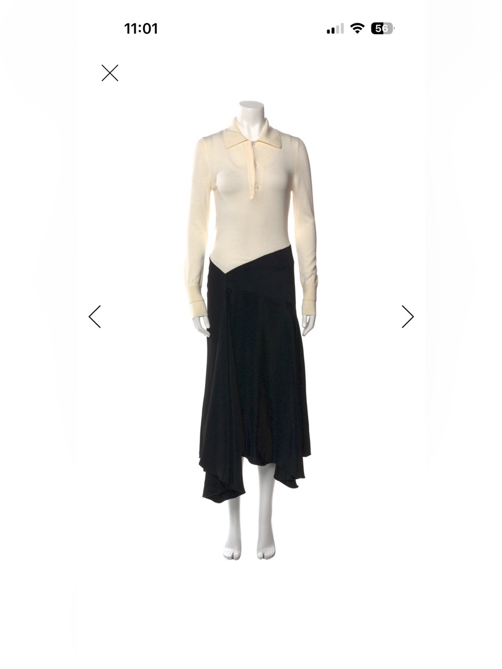 Victoria Beckham wool midi dress size xs